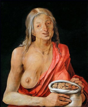 Albrecht Durer Painting - Old with purse Albrecht Durer
